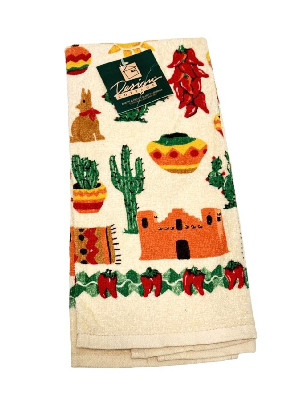 Barth & Dreyfuss Aztec Pepper Dessert Themed Hand Towel NEW
